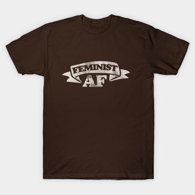 Vintage Style Feminist AF T-Shirt by bubbsnugg